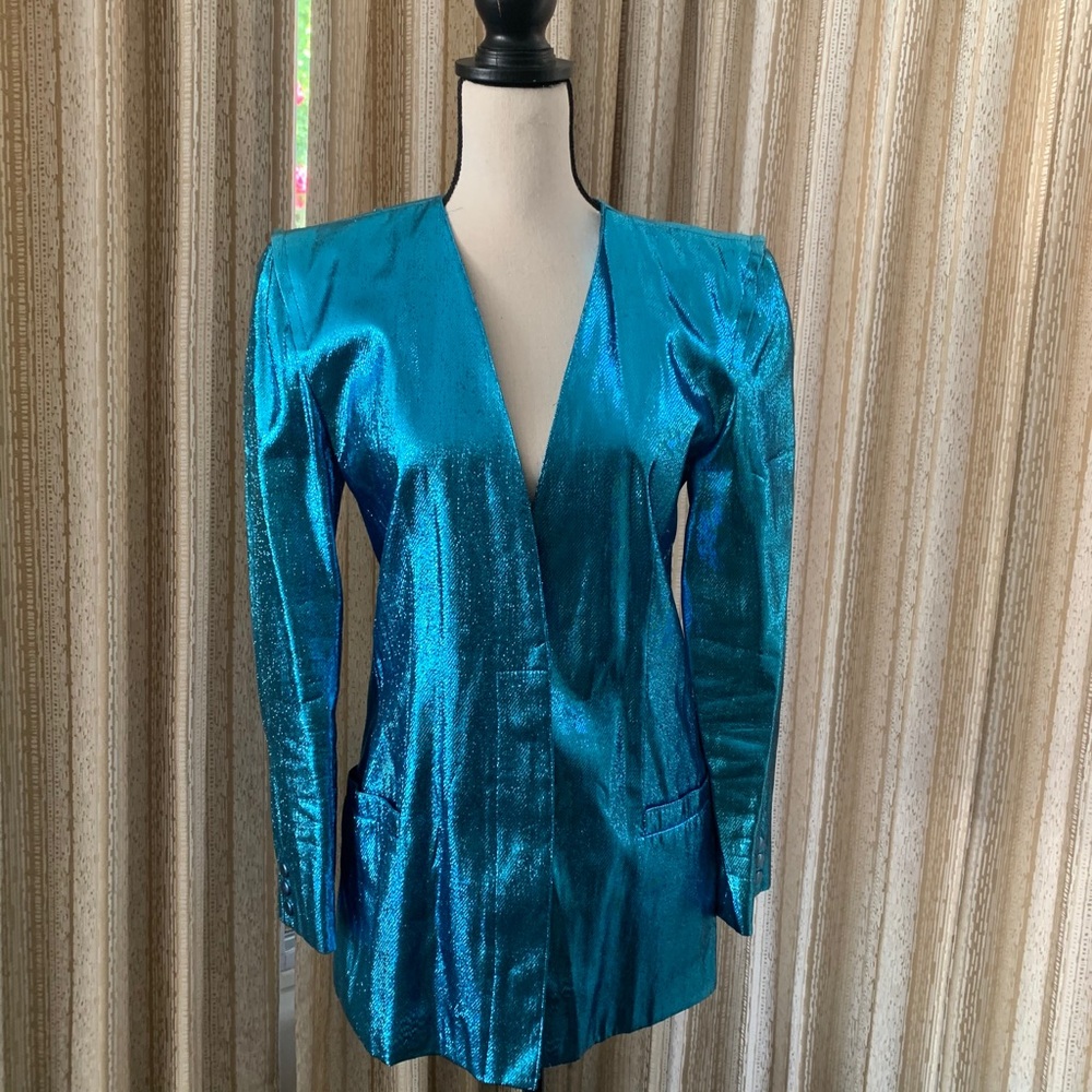 Vintage Krizia Lame jacket with matching tie